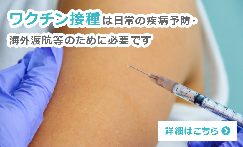 ワクチン接種は日常の疾病予防・海外渡航等のために必要です